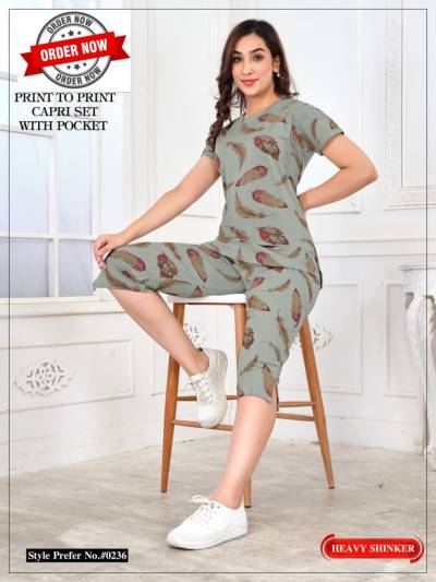 SUMMER SPECIAL VOL.#AT0236 BY RSFT DESIGNER HOSIERY COTTON DESIGNER NIGHT SUIT WHOLESALER IN INDIA